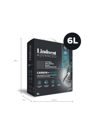 Lindocat Advanced Carbon + Micro Aktif Karbonlu Kedi Kumu 6 L