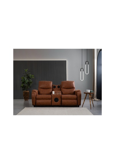 Babil İkili Sinema Koltuğu Rehome İkili Koltuk 205x97x110 Cm Kahverengi