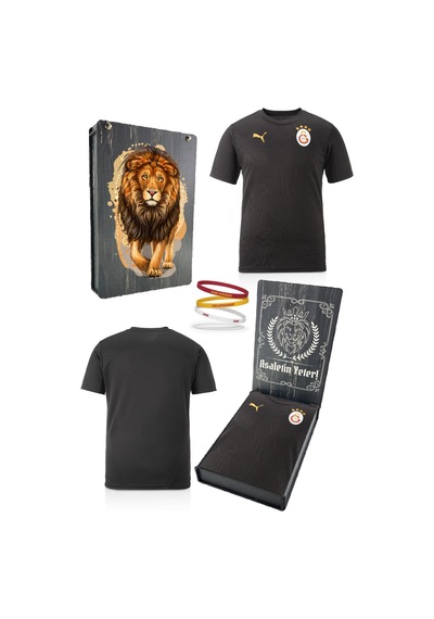 Galatasaray Lisanslı Sıfır Yaka Siyah A Takım Antrenman T-shirt + Bileklik Set Ahşap Kutulu Siyah - Antrasit Galatasaray Lisanslı Sıfır Yaka Siyah A Takım Antrenman T-shirt + Bileklik Set Ahşap Kutulu Siyah - Antrasit