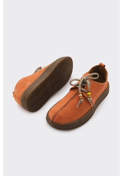 Derinet Hakiki Deri Comfort Taban Kadın Casual Ayakkabı Nar Nub Nar Nub