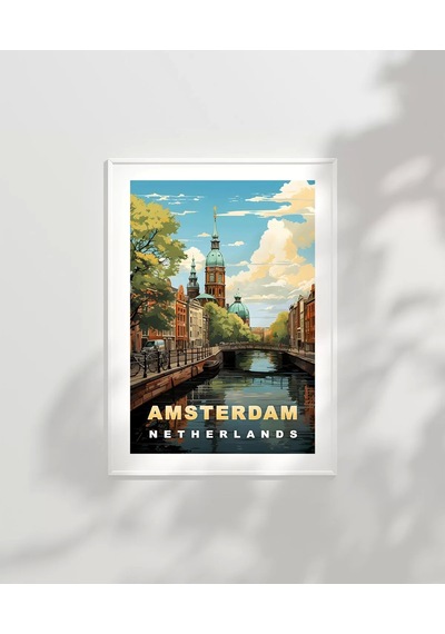 Çerçevesiz Poster Amsterdam In İkonik Kanalları