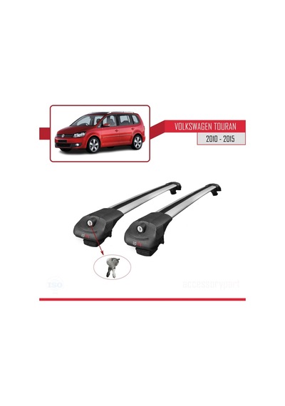 Volkswagen Touran Cross 2010-2015 Arası İle Uyumlu Ace-1 Ara Atkı Tavan Barı Gri