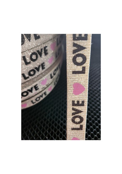Simli Şerit Love Yazılı Pembe Kalpli 2 Cm 5 Metre - 691825570 Diğer