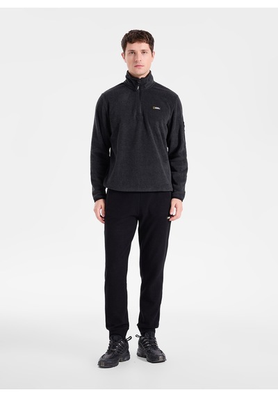 National Geographic N6wm-swt4333 Antrasit Melanj Erkek Dik Yaka Relaxed Polar Sweatshirt