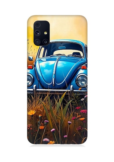 Samsung Galaxy M31s Uyumlu Mavilikte Vosvos Nostaljisi Desenli Silikon Kılıf Çok Renkli
