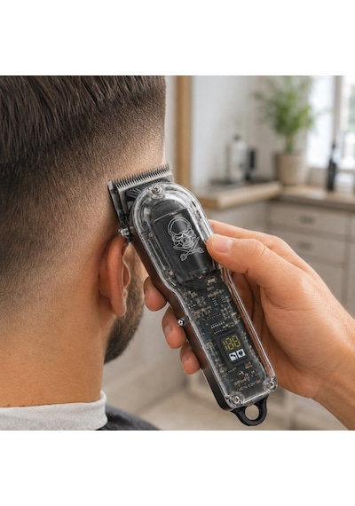 Erkek Saç Tıraş Makinesi Ayarlanabilir Bıçaklı 4 Taraklı 180 Dakika Kullanımlı Lcd Ekranlı Şarjlı