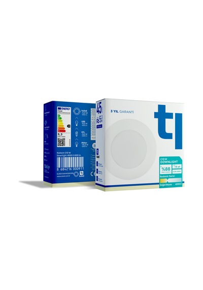 Redeem C10W Downlight, Titreşimsiz, Göz Konforu, 609 Lümen, Doğal Beyaz, 4000 Kelvin Beyaz