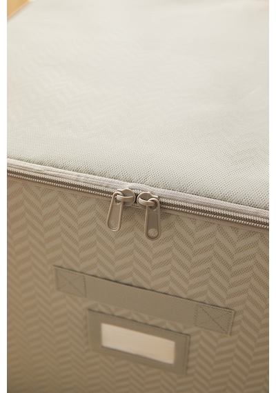 Ocean Home Textile 4'lü Gri Balıksırtı Destekli Kutu Hurç Set 31 X 38 X 12 + 45 X 55 X 18 + 55 X 70 X 18 + 48 X 40 X 30 Cm