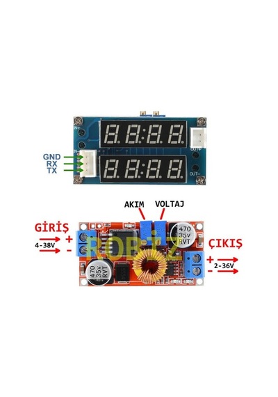 Devremarkt Xl4015 Ayarlanabilir Voltaj Ve Akım Kontröllü Güç Kaynağı Voltmetre Ampermetre Göstergeli Step-down