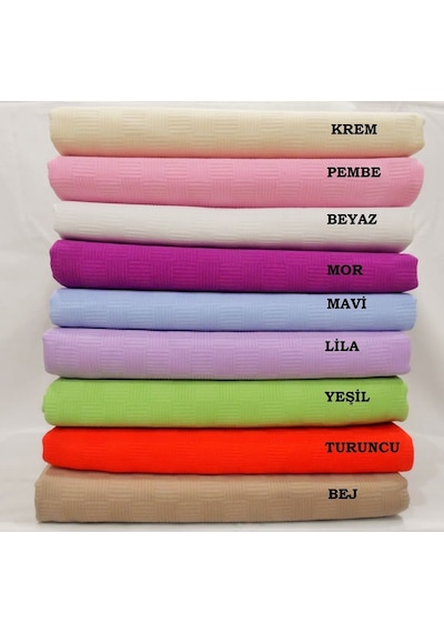 Firuze Tek Kişilik Hasır Dokuma Pike 10 Renk Seçeneği