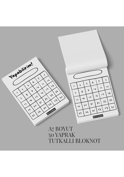 Minimal Plan 3lü Set, 3 Adet A7 Boyut, Mini Tutkallı Bloknot, Not Kağıdı, Herbiri 50 Yaprak