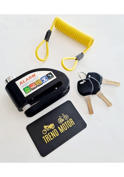 Motosiklet Disk Kilidi Alarmlı Siyah + Hatırlatma Kablosu
