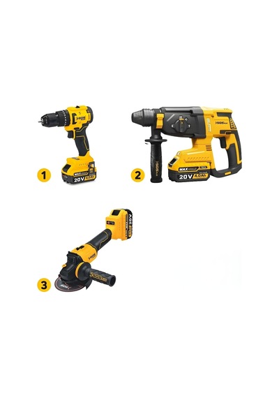 Sgs Combo Set 3 Parça Darbeli Matkap/kırıcı-delici Matkap/avuç Taslama Makinesi Sgs5450