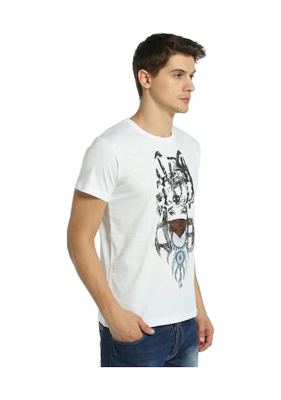 Bant Giyim - Wolf Girl Dreamcatcher Beyaz Erkek T-Shirt Tişört