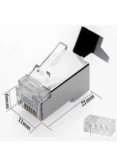 SpeedUF Cat7 Metal Konnektör Rj45 CAT7 Jack-Kablo Ayraç 100 Adet