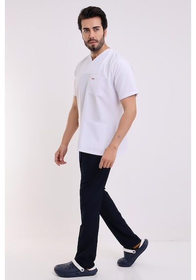 Zarf Yaka Erkek Tek Üst - 171 Beyaz-6348