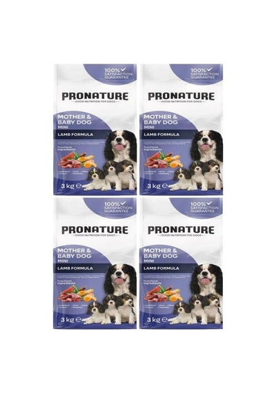 Mother & Baby Mini Kuru Köpek Maması, Kuzu Etli, 3 Kg X 4 Adet Pr-k3m