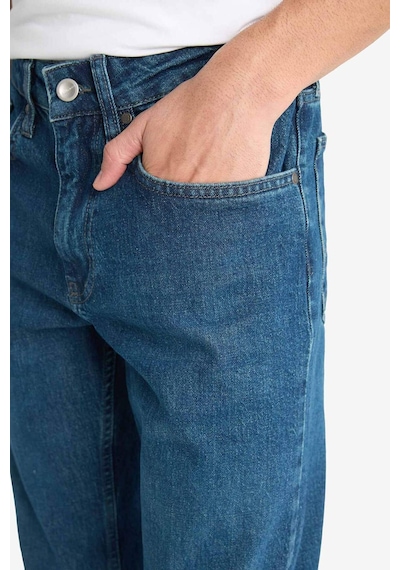 Defacto Slim Tapered Fit Dar Kalıp Normal Bel Daralan Paça Jean Pantolon G1307ax25aunm34 Mavi