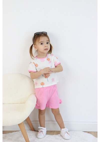 Harika Kids Kız Çocuk Lolipop Baskılı Şortlu İkili Takım 001