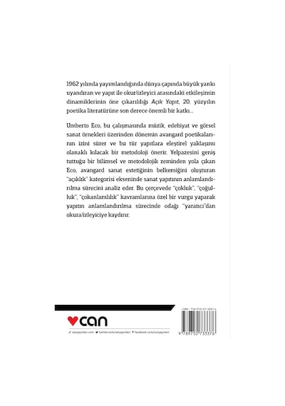 Açık Yapıt -  Umberto Eco - Can Yayınları