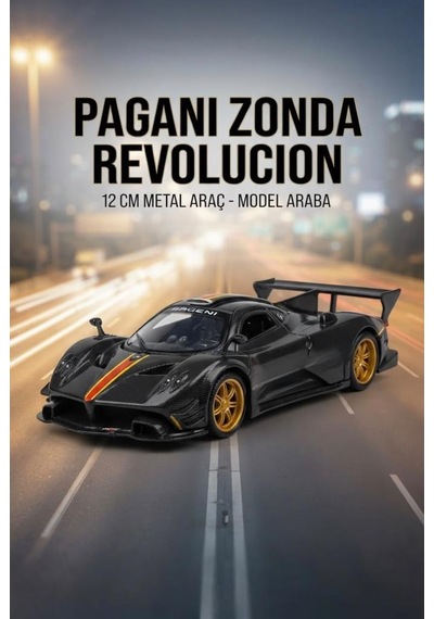 Hobbiez Lisanslı Pagani Zonda Kapıları Açılabilir Model Diecast 1.36 Ölçek Metal Model Araç Siyah