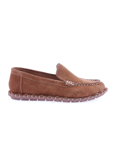 Dgn 603-23y Kadin Dikiş Detayli Loafer Ayakkabi 603-2109-R1783 Taba