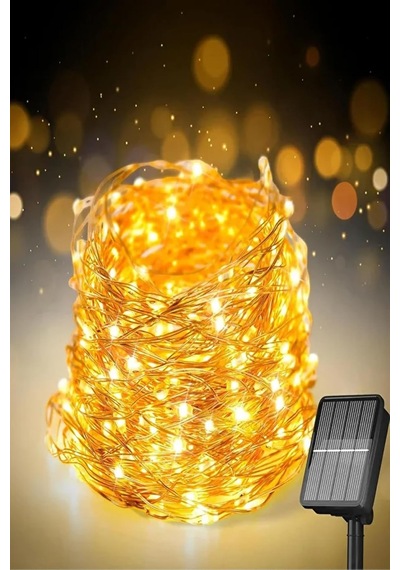 Solar Güneş Enerjili 20 Metre Peri Led Işık 200 Led 8 Mod Dış Bahçe Ağaç Balkon Aydınlatma Diğer