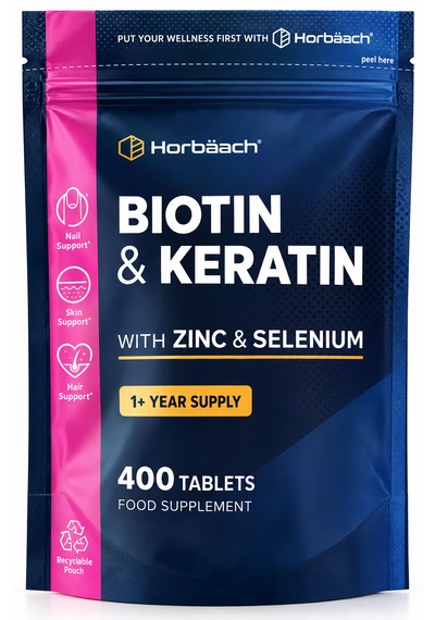 Horbäach Biotin & Keratin Çinko Ve Selenyum İçeren Takviye Edici Gıda 400 Tablet