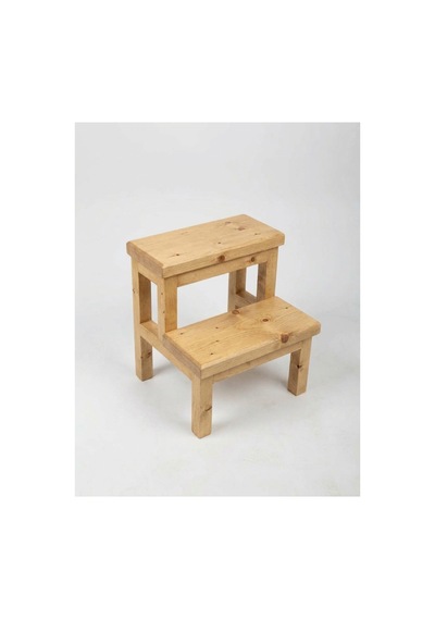 Ahşap 2 Basamaklı Tabure Merdiven - Çok Amaçlı Mutfak Ve Çocuk Taburesi - Ahşap Basamak 40x40 Cm Bej - 936653309 Bej