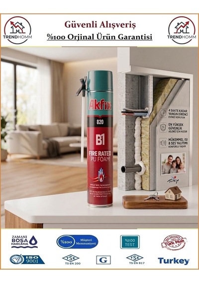 Akfix Yangına Dayanıklı Poliüretan Köpük 850 Gr - B1 Sertifikalı
