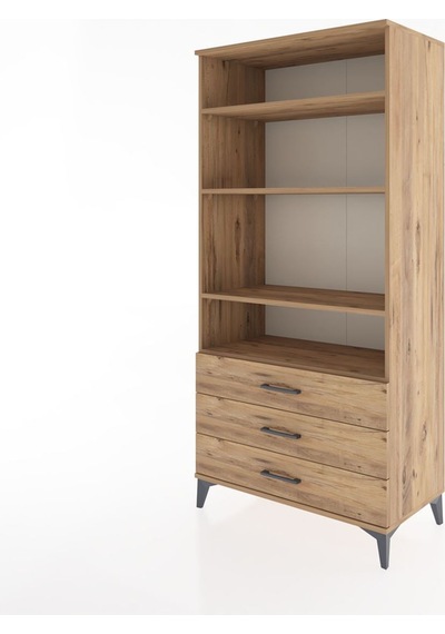 Hyperion Dolap Tek Raflı 7 Çekmeceli 88x44x182 Çam-çam Atlas Çam