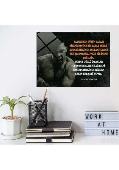 Decorita Kişisel Gelişim Cam Tablo Muhammed Ali