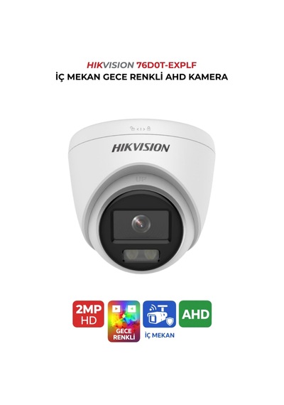 Ds-2ce76d0t-exlpf Gece Renkli Kamera 2mp Akıllı Led Dome
