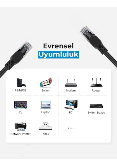 Bix Cat6A 10Gbps Veri Aktarım 500 MHz STP Ethernet Kablosu 3 Metre
