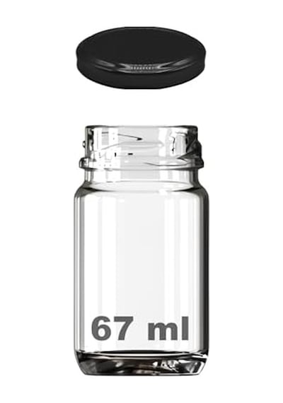 Tr 67 Ml Şeffaf Shot Kavanoz 67 Cc Konserve Metal Siyah Kapaklı Cam Kavanoz 6 Adet Diğer