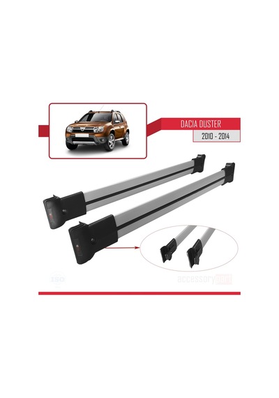 Dacia Duster 2010-2014 Arası Fly Model Ara Atkı Tavan Barı Gri