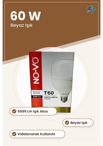 Torch Led Ampul 60 W Gold Beyaz Işık Lm Ev Mutfak Banyo Aydınlatm