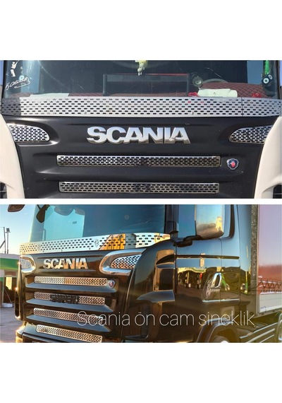 Scanıa G-420 R-420 Ön Cam Delikli Krom Sineklik