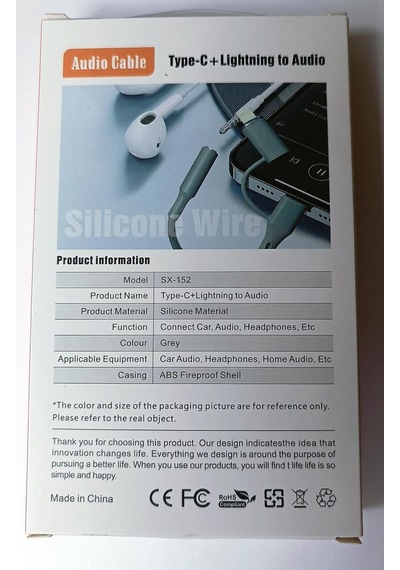 Ga78 2in1 Aux Dönüştürücü Silikon Ses Kablosu Type-c Ve Lighting Kulaklık Ses Aktarımı İphone İle Uyumlu 2in1 Aux Dönüştürücü