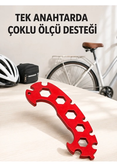 Çok Amaçlı Bisiklet Anahtarı 6-17 Mm Çok Fonksiyonlu Bisiklet Tamir Anahtarı Kırmızı