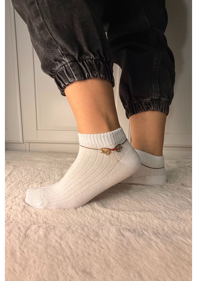 Ozzy Socks 3 Çift Kadın Taş Detaylı Dikişsiz & Takviyeli Patik Çorap Altın