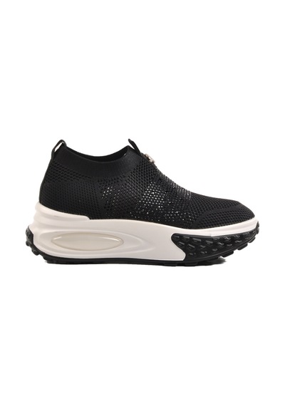 Siyah Triko Hafif Kadın Sneaker 25y305-4 Z Siyah
