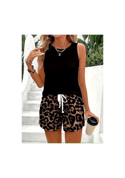 Butik İstanbul Kadın Askılı Bisiklet Yaka Viskon Atlet Ve Leopar Desenli Iki Iplik Şort Ikili Takım Siyah Butik İstanbul Kadın Askılı Bisiklet Yaka Viskon Atlet Ve Leopar Desenli Iki Iplik Şort Ikili Takım Siyah