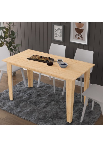 Asra Trend Yemek Masası YM-01 %100 MDF 4-6 Kişilik Mutfak Salon Masası Safir Meşe