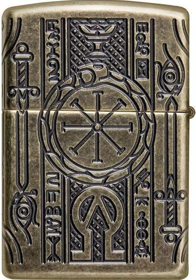Zippo Armor Occult Necronomicon Dizayn Çakmak Sarı