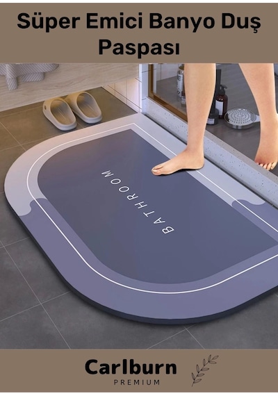 Özel Üretim Nano Teknoloji Kaymaz Kauçuk Hızlı Kuruma Nappa Deri Süper Emici Banyo Duş Paspası Çok Renkli