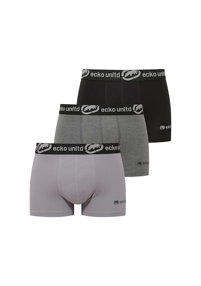 U.S. Polo Assn. Ecko Siyah - Gri - Antrasit Melanj 3'lü Boxer Siyah - Gri - Antrasit Melanj
