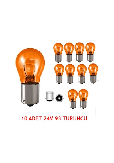 Sinyal Ampülü Tek Duy 24V 93 21W Turuncu 93 24 Volt Ağır Vasıta