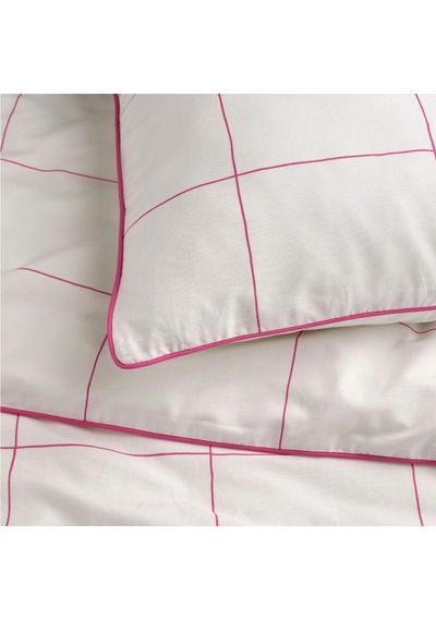 Bredvecklare Çift Kişilik Nevresim Seti 220x240cm Beyaz-pembe Çizgili Pembe - Beyaz