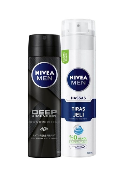 Deep Dimension Erkek Deosprey 150ml Tıraş Jeli Hassas Ciltler Için 200 Ml